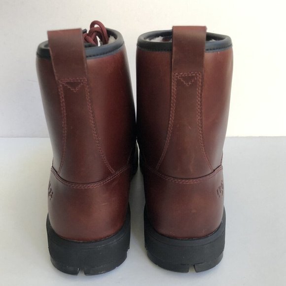 NIB UGG MEN'S WATERPROOF LEATHER SHEARLING‎ LINED ANKLE WORK WINTER BOOTS - Picture 2 of 10